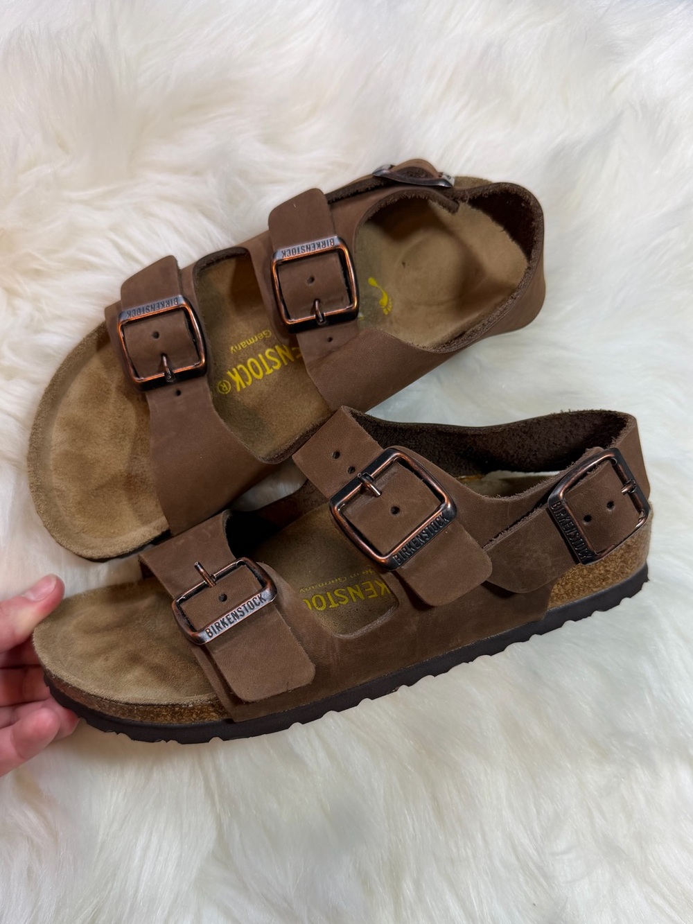Birkenstock Milano Brown Buckle Sandals Womens Size 4